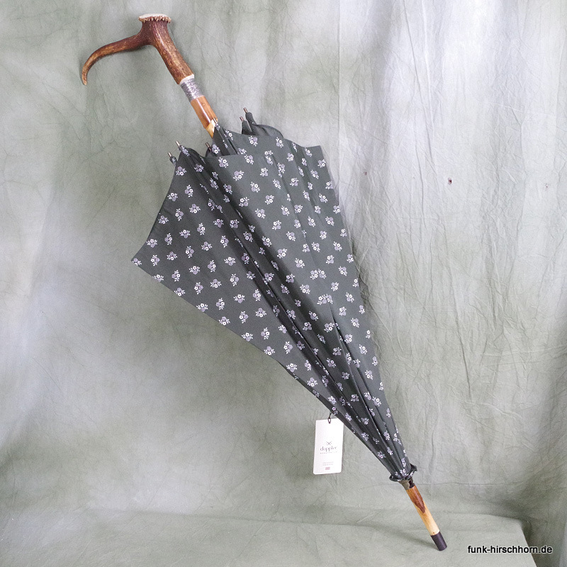 Regenschirm mit echtem Hirschhorngriff und Zierzwinge