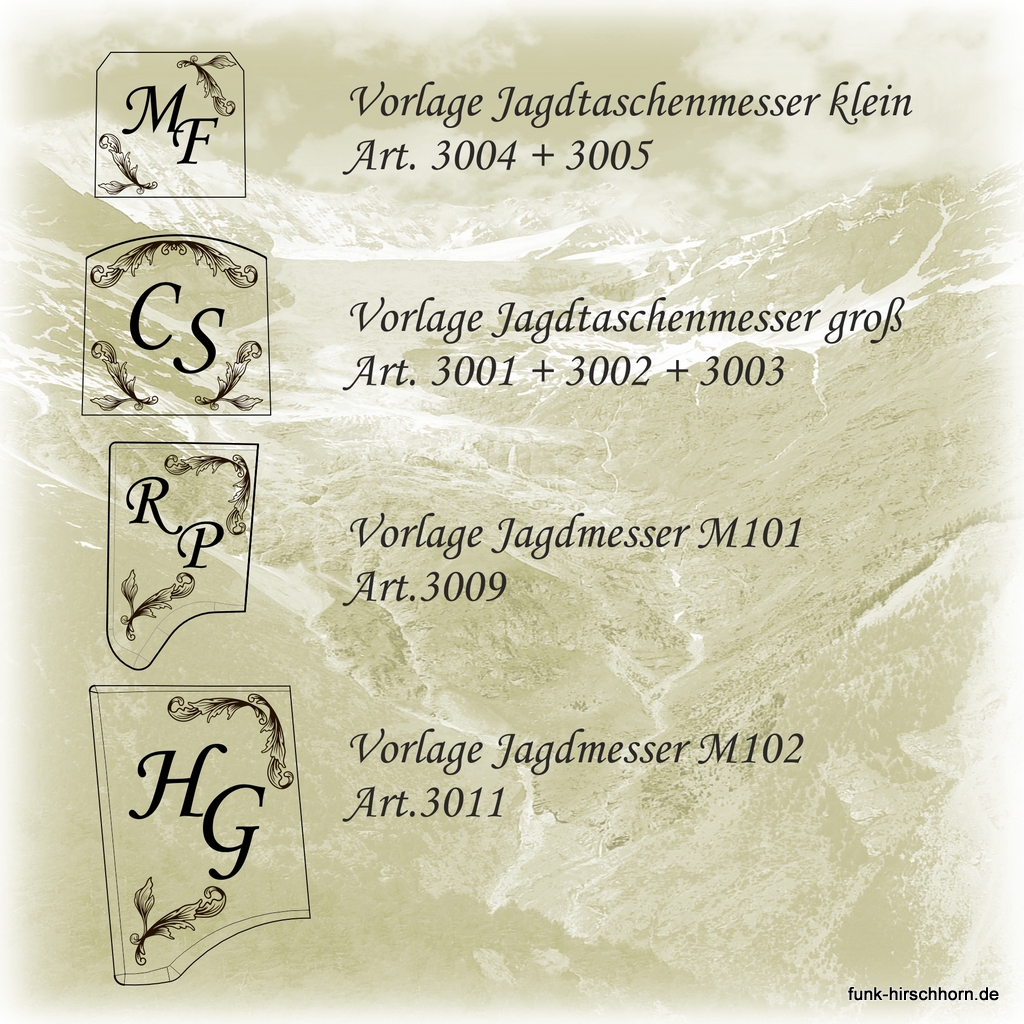 Lasergravur Messerbacken Initialen
