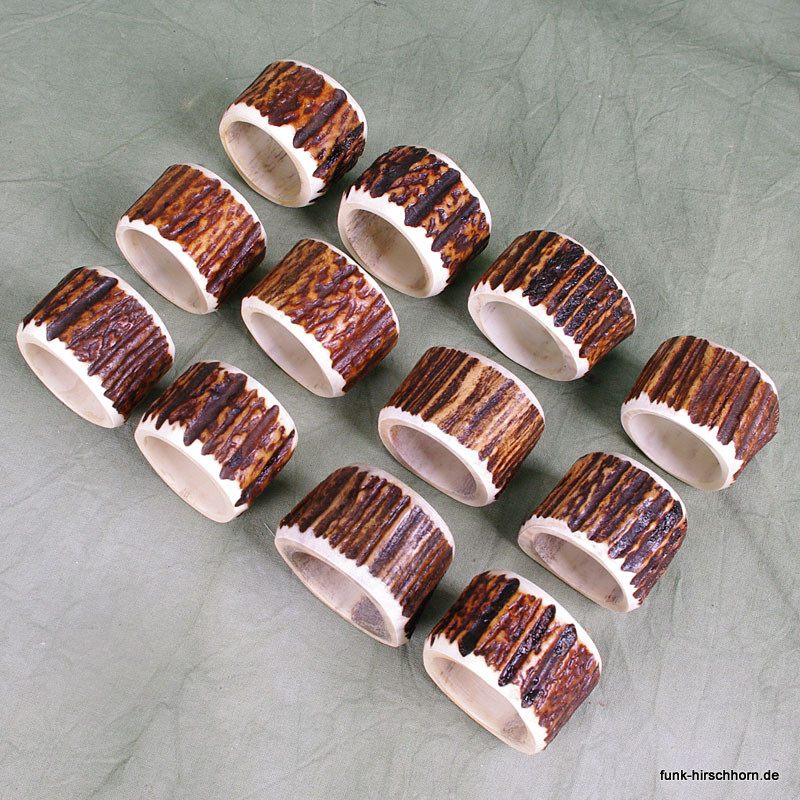 Serviettenringe aus Hirschhorn, 12er Set Serviettenringe aus Hirschhorn, 12er Set