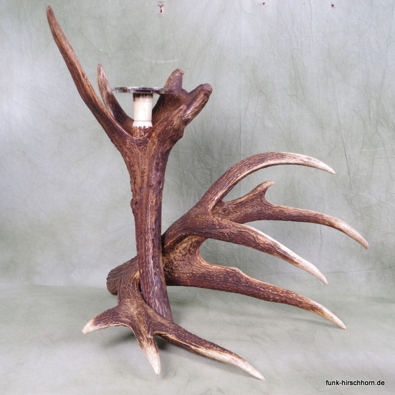 Geweihpokal, dekorativer Kerzenleuchter aus kapitalen Geweihkronen