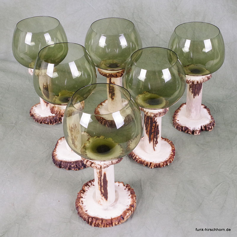 Weinglas mit Hirschhornstiel - Sonderpreis!
