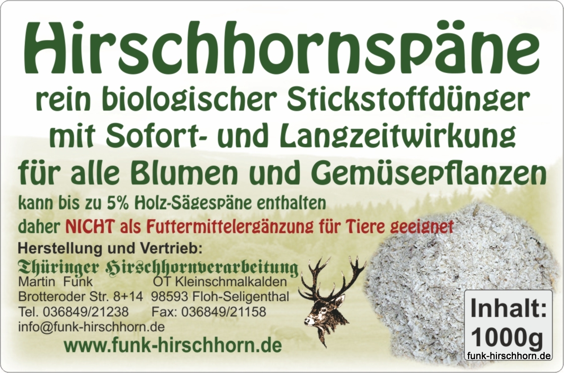echte Hirschhornspäne 1,0kg  biologischer Stickstoffdünger