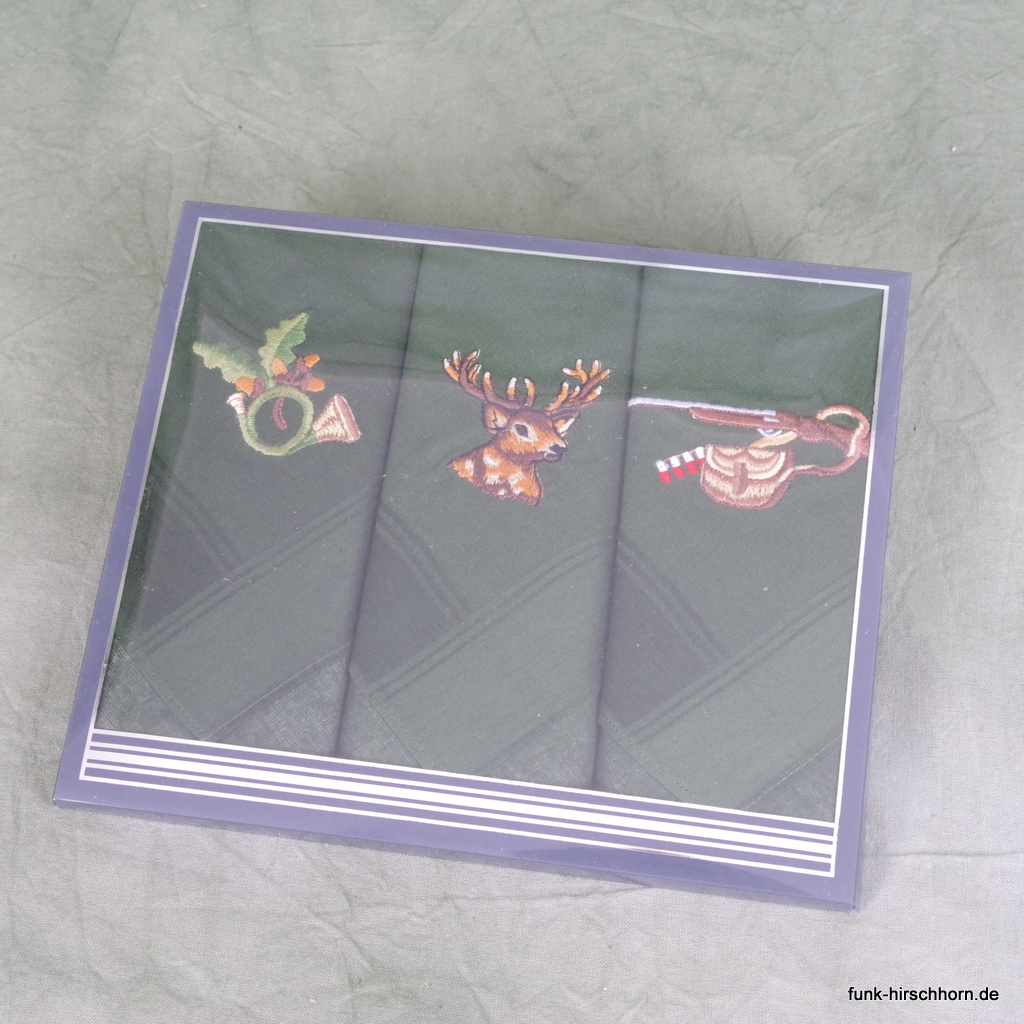 Taschentücher mit Jagdmotiven, 3-er Pack